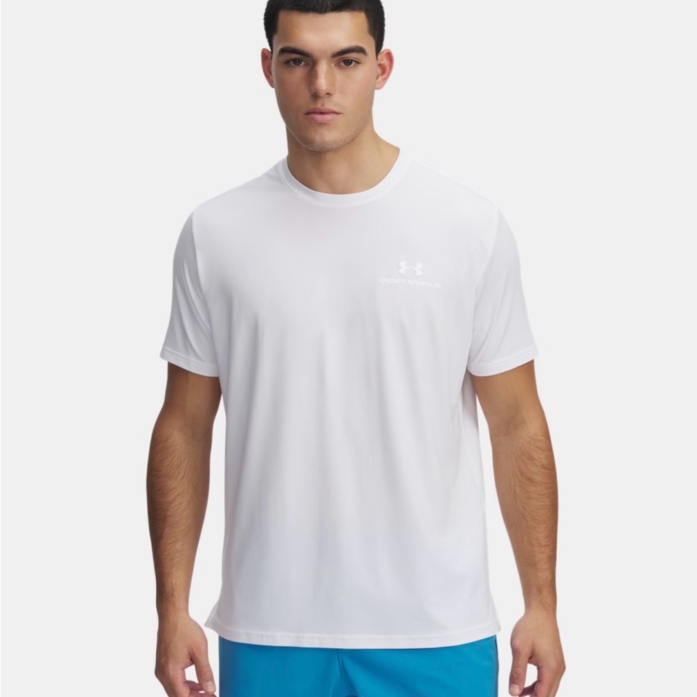 NWT Under Armour Rush Vanish Energy SS White T-Shirt 1383973 - Picture 1 of 9